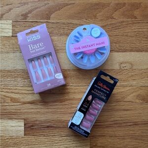 Pink and Blue Nail Set Trio